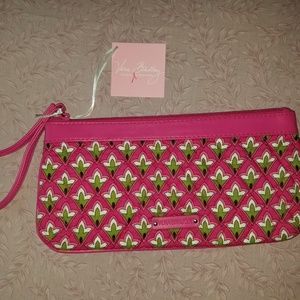 Vera Bradley Trimmed Wristlet in Petite Pink